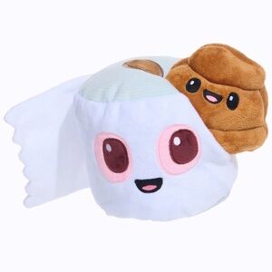 NWT BARKBOX Potty-Mouth Pete Plush Toilet Paper and Poop Dog Toy